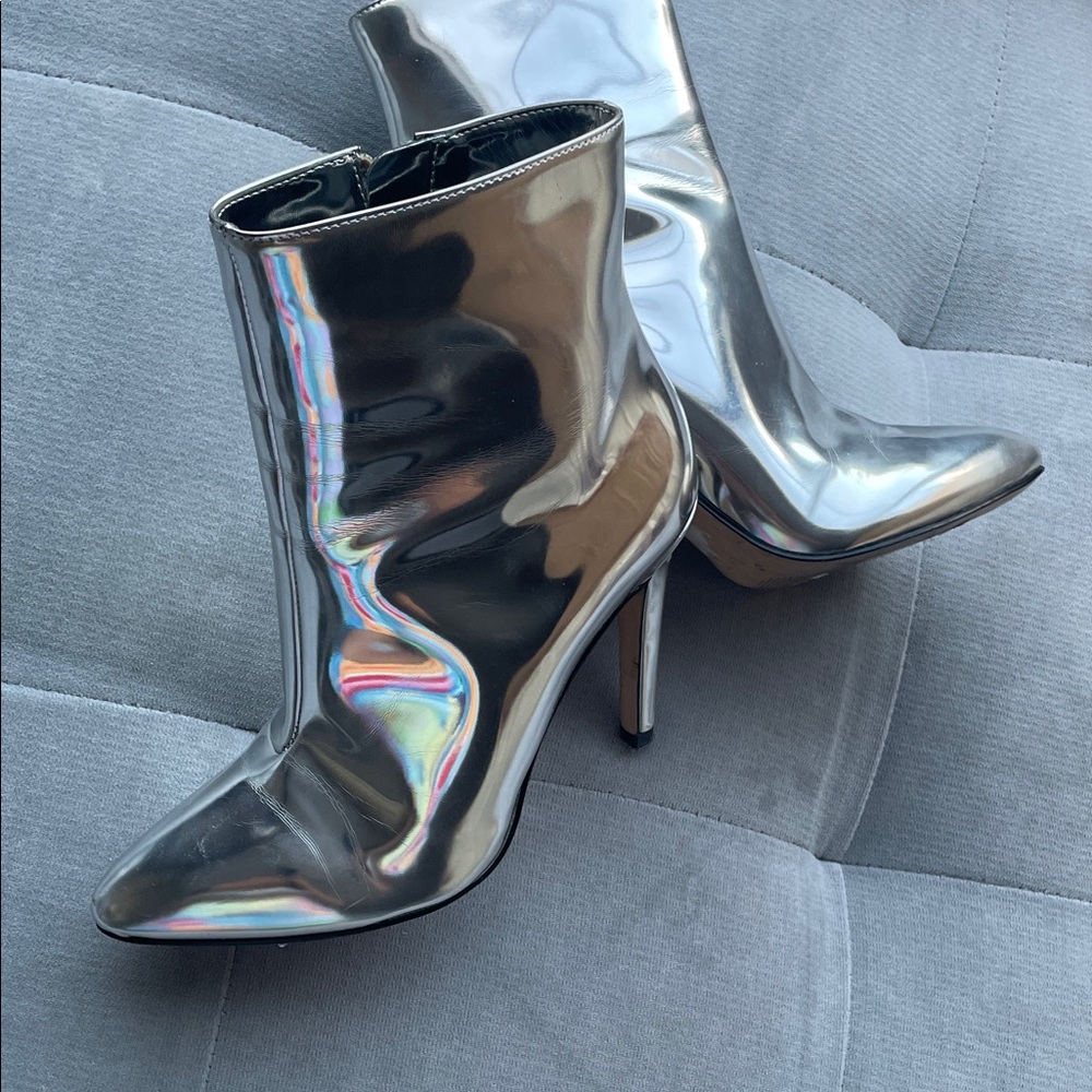 Pure navy Silver Ankle Boots